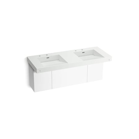 Kohler Constellation 60In Wall-Mount Basin Lavatory System In Miami White 81030-BPW-KEH